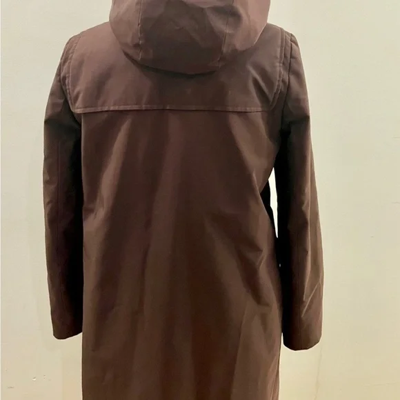 Prada FW 1999 - fur lined brown Nylon Coat with Leather Velcro strap closure - Picture 2 of 13